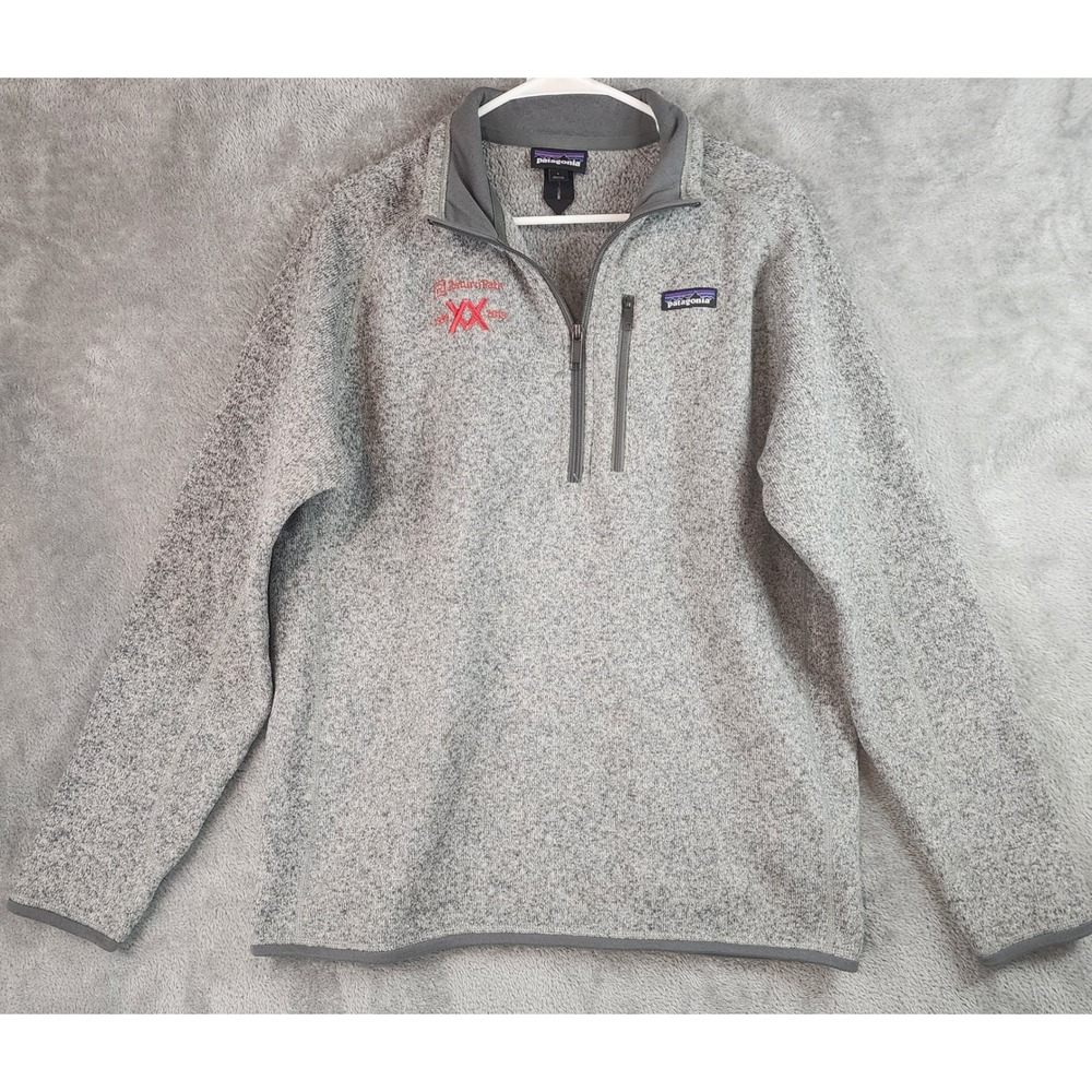 Patagonia Better Sweater Mens Large Gray 1/4 Zip LOng Sleeve Return Path Logo